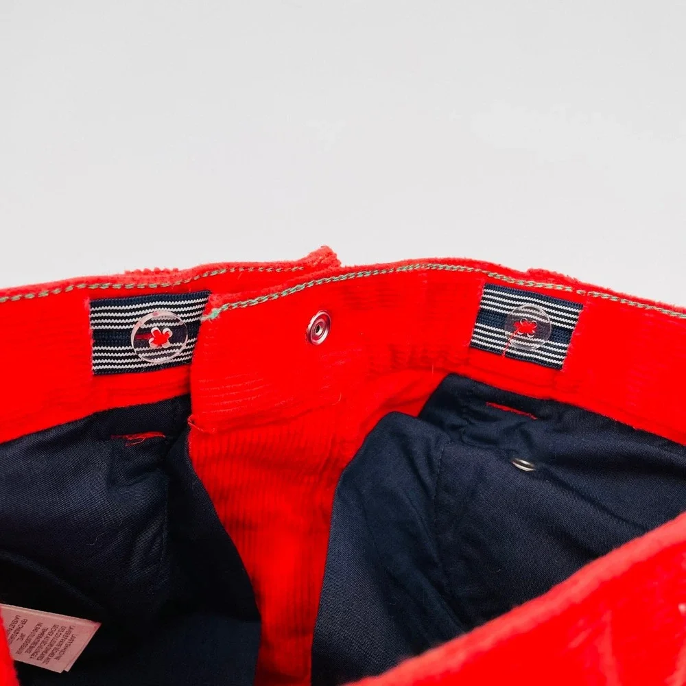 Boden‎ Kids 6/116cm Red/Orange Corduroy Pants Adjustable Waist Casual School EUC